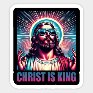 Christ Is King Jesus Is King Funny Christian God Basketball Lovers Sticker